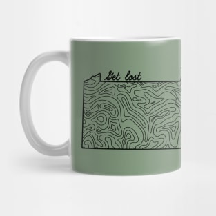 Get Lost Hiking Topographic Art Hike Pennsylvania State Map Mug